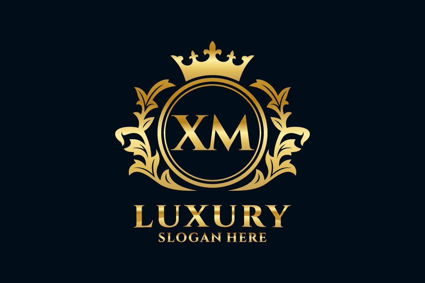 eerste xm brief Koninklijk luxe logo sjabloon in vector kunst voor luxueus branding projecten en andere vector illustratie.