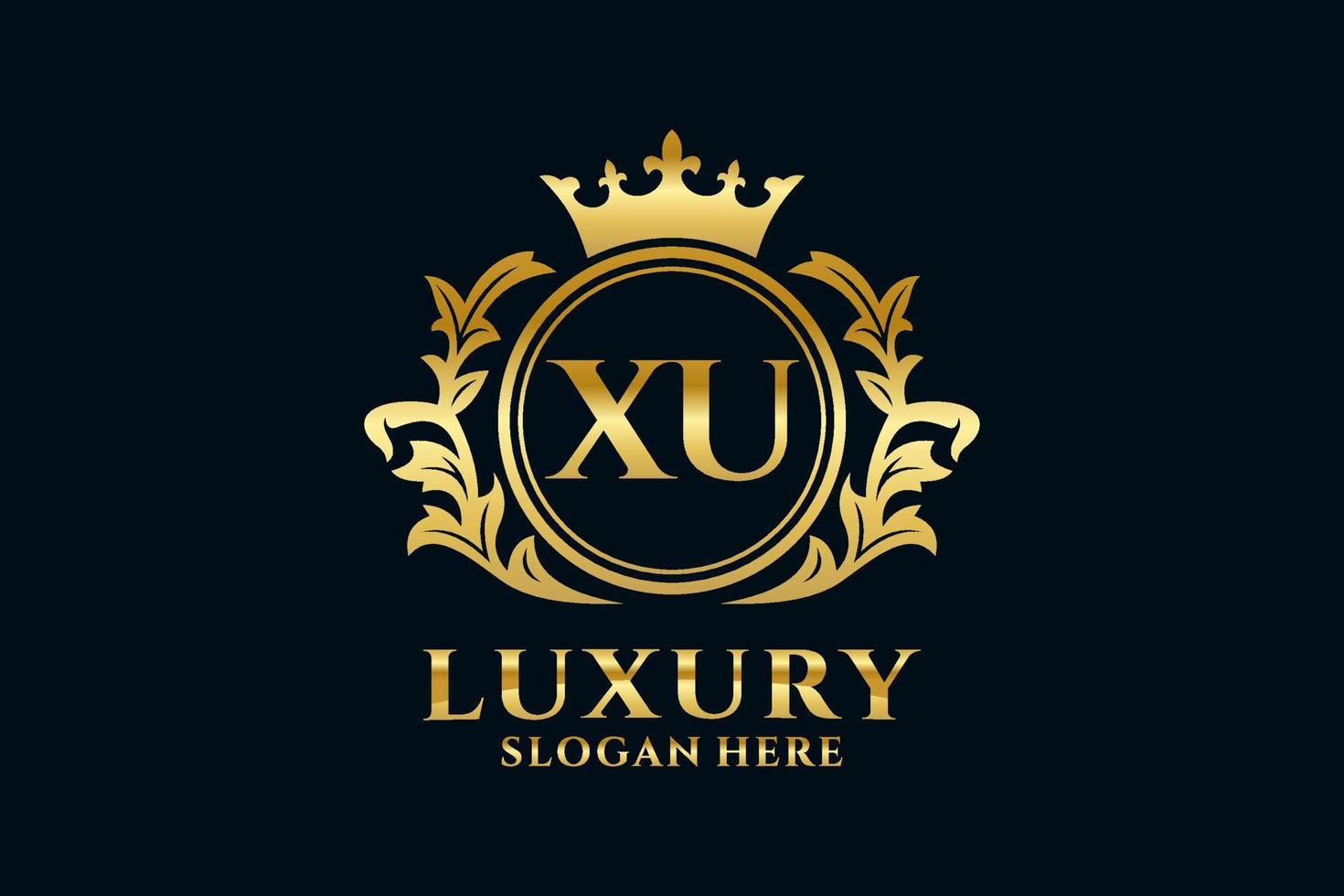 eerste xu brief Koninklijk luxe logo sjabloon in vector kunst voor luxueus branding projecten en andere vector illustratie.