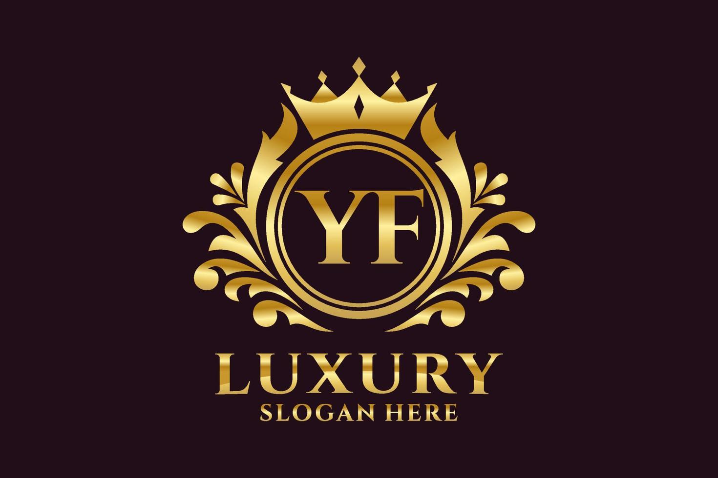 eerste yf brief Koninklijk luxe logo sjabloon in vector kunst voor luxueus branding projecten en andere vector illustratie.