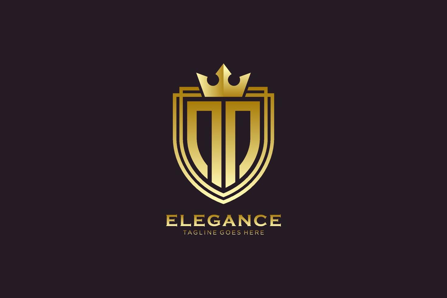 eerste nn elegant luxe monogram logo of insigne sjabloon met scrollt en Koninklijk kroon - perfect voor luxueus branding projecten vector