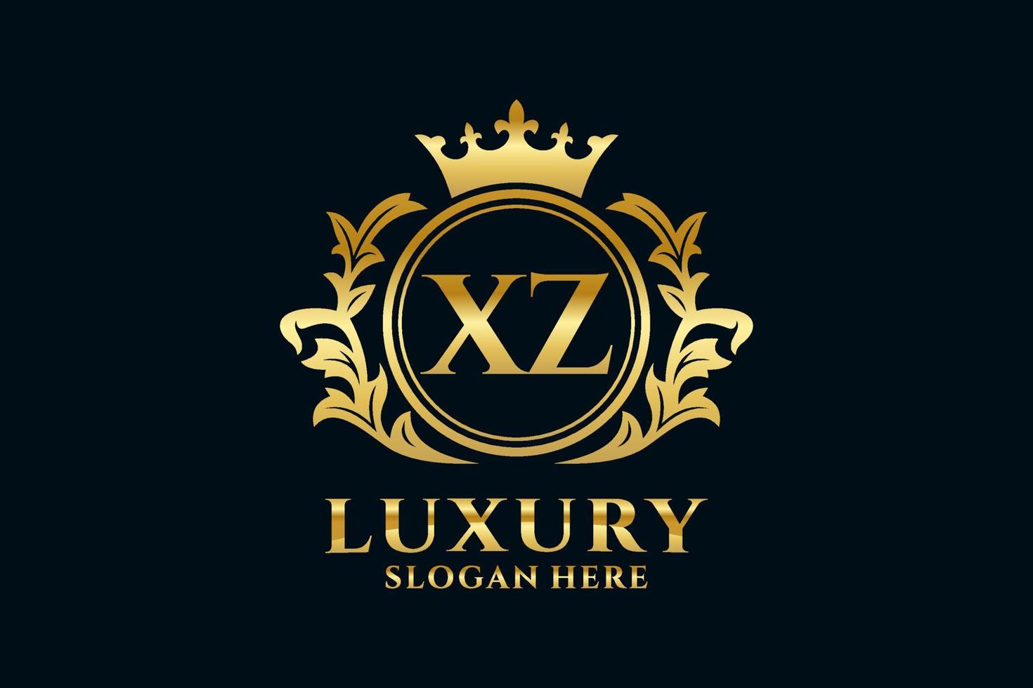 eerste xz brief Koninklijk luxe logo sjabloon in vector kunst voor luxueus branding projecten en andere vector illustratie.