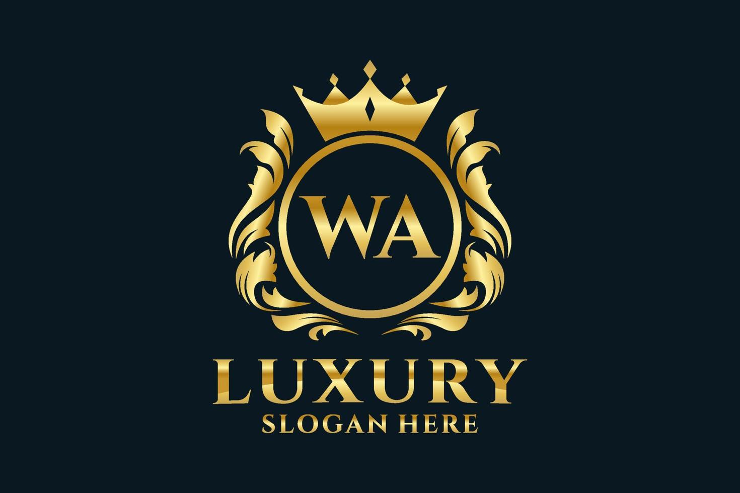 eerste wa brief Koninklijk luxe logo sjabloon in vector kunst voor luxueus branding projecten en andere vector illustratie.