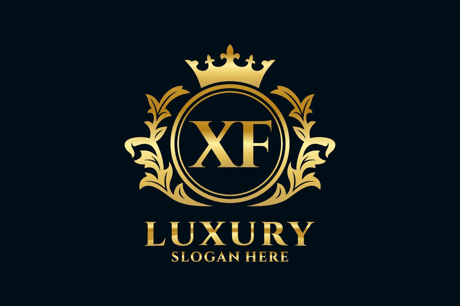 eerste xf brief Koninklijk luxe logo sjabloon in vector kunst voor luxueus branding projecten en andere vector illustratie.