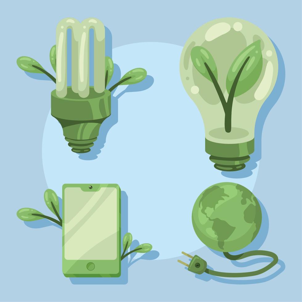 groen energie, icoon verzameling vector