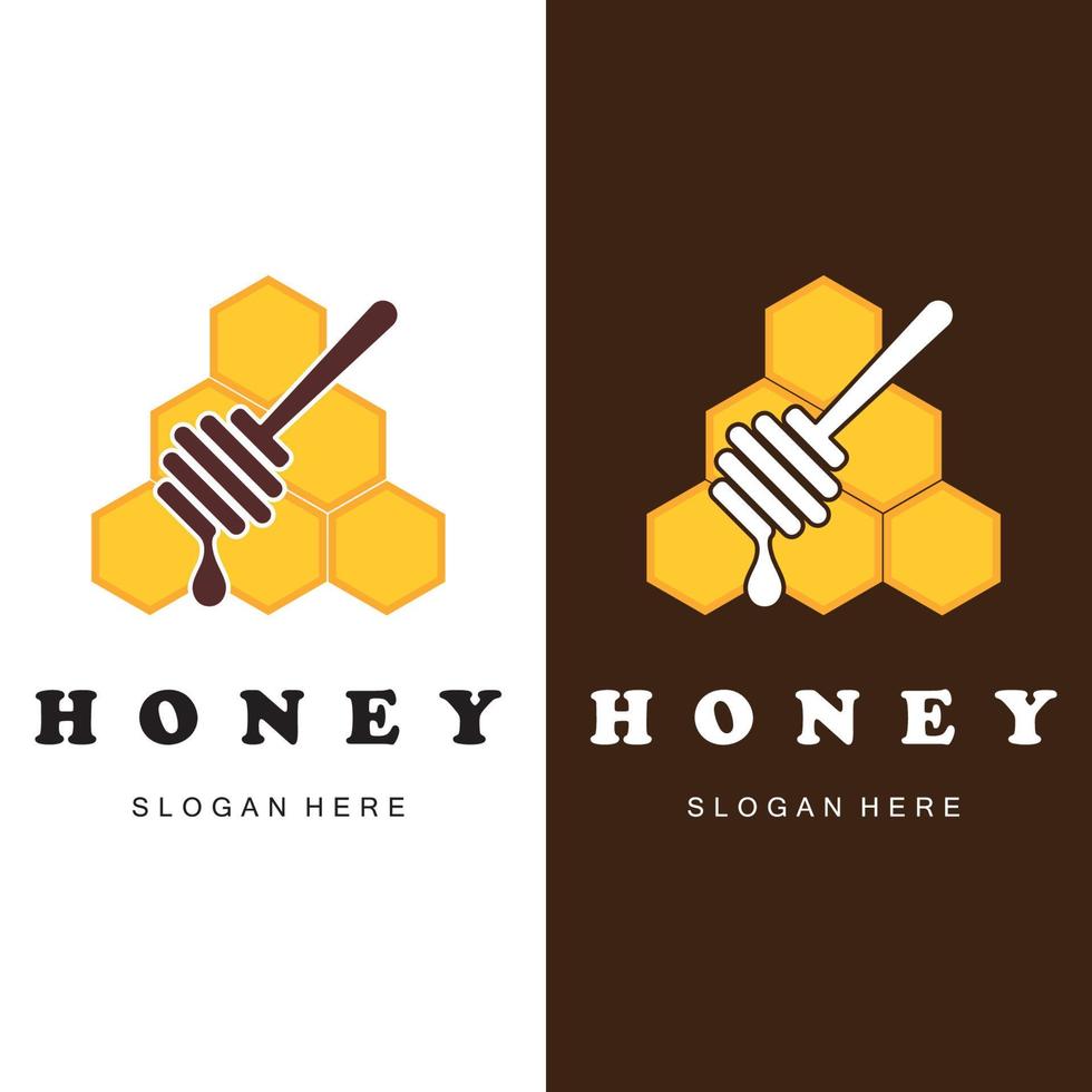 reeks van creatief honing logo met leuze sjabloon vector