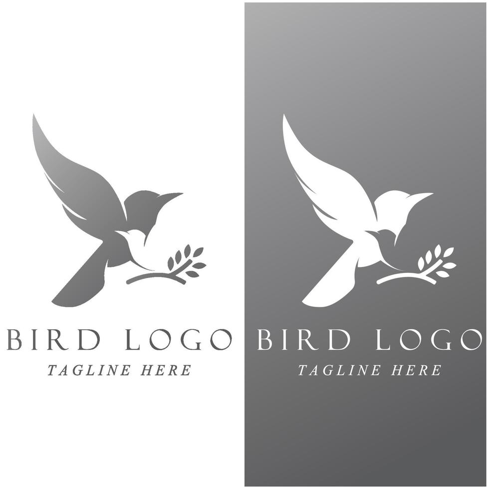 reeks van creatief vogel logo met leuze sjabloon vector