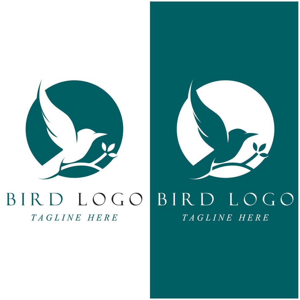 reeks van creatief vogel logo met leuze sjabloon vector