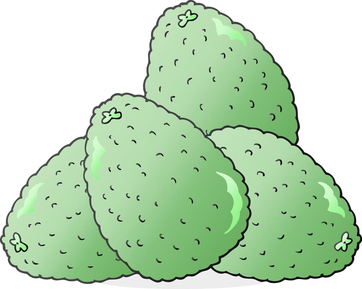 uit de vrije hand getrokken tekenfilm avocado's vector