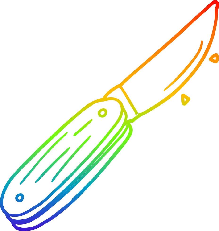 regenboog helling lijn tekening tekenfilm vouwen mes vector