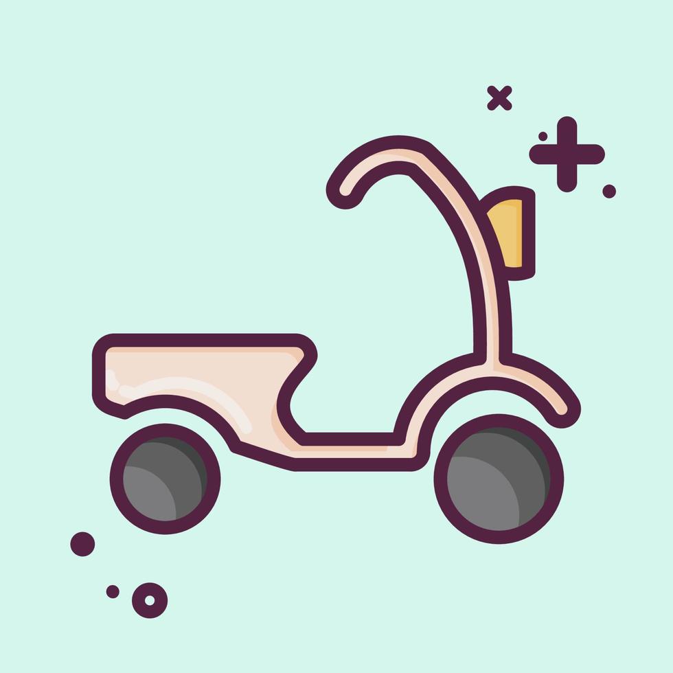 icoon scooter. verwant naar Thailand symbool. mbe stijl. gemakkelijk ontwerp bewerkbaar. gemakkelijk illustratie. gemakkelijk vector pictogrammen. wereld reizen toerisme. Thais