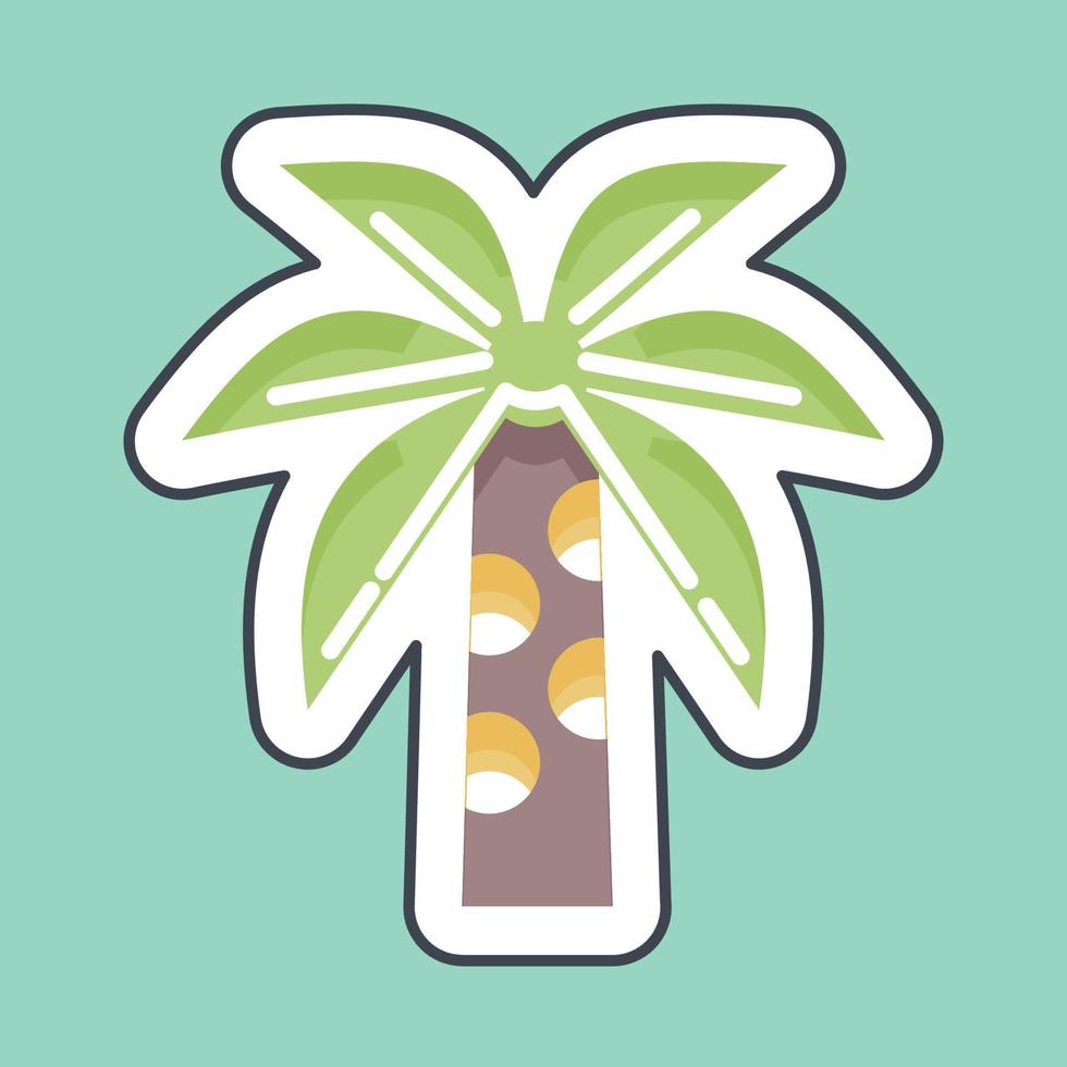 sticker lijn besnoeiing palm boom. verwant naar Thailand symbool. gemakkelijk ontwerp bewerkbaar. gemakkelijk illustratie. gemakkelijk vector pictogrammen. wereld reizen toerisme. Thais