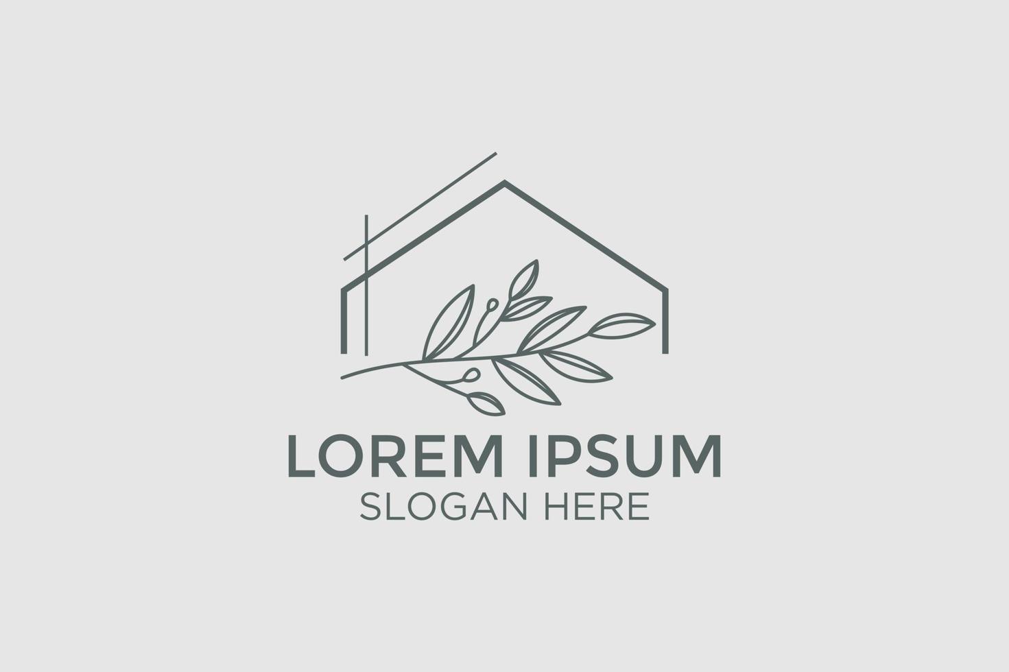 minimalistische stijl huis decor logo ontwerp vector