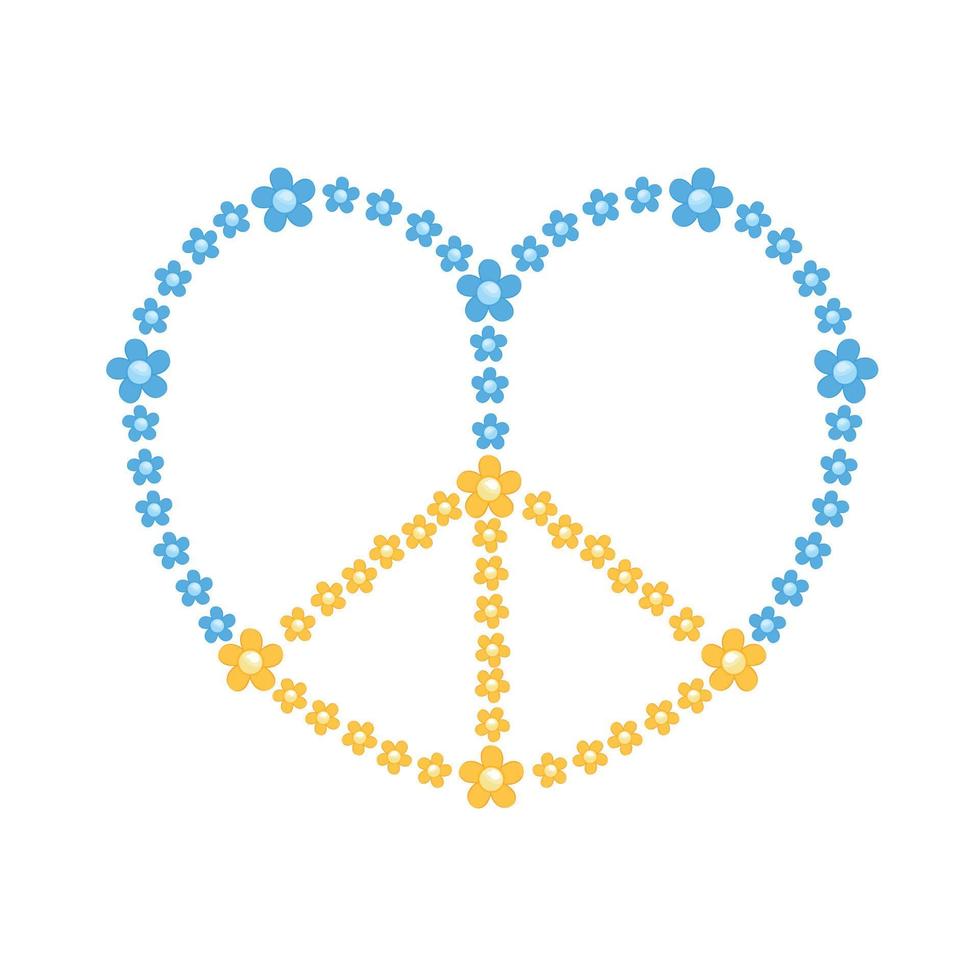 Oekraïne vlag in vrede hart vector