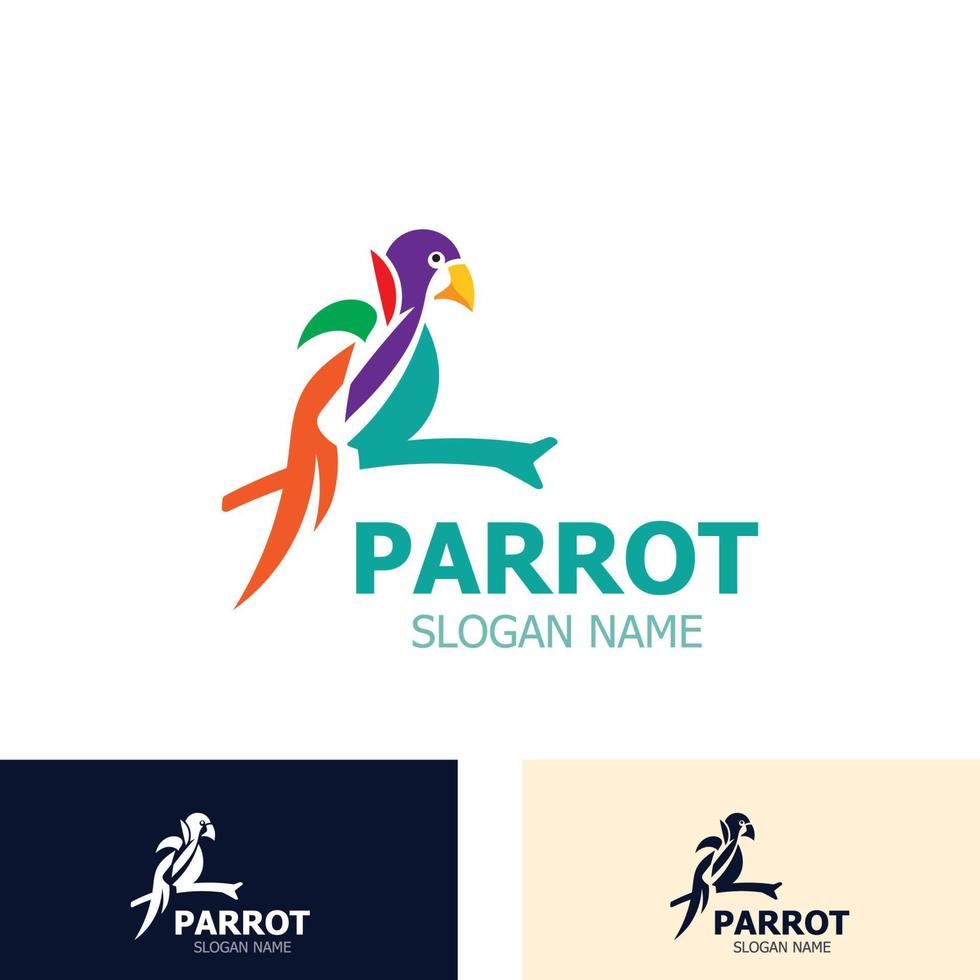 papegaai logo ontwerp, thema's dier creatief sjabloon vector