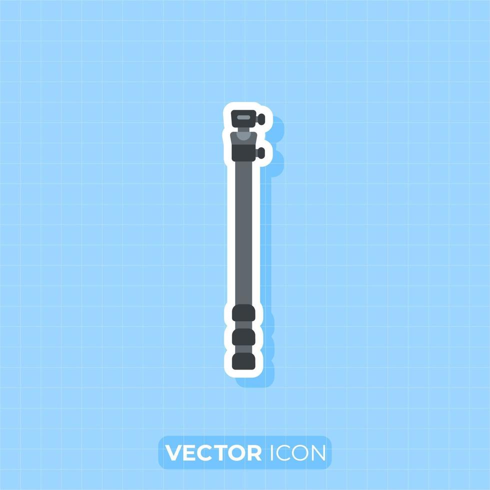 monopod voor camera icoon, vlak ontwerp element. vector