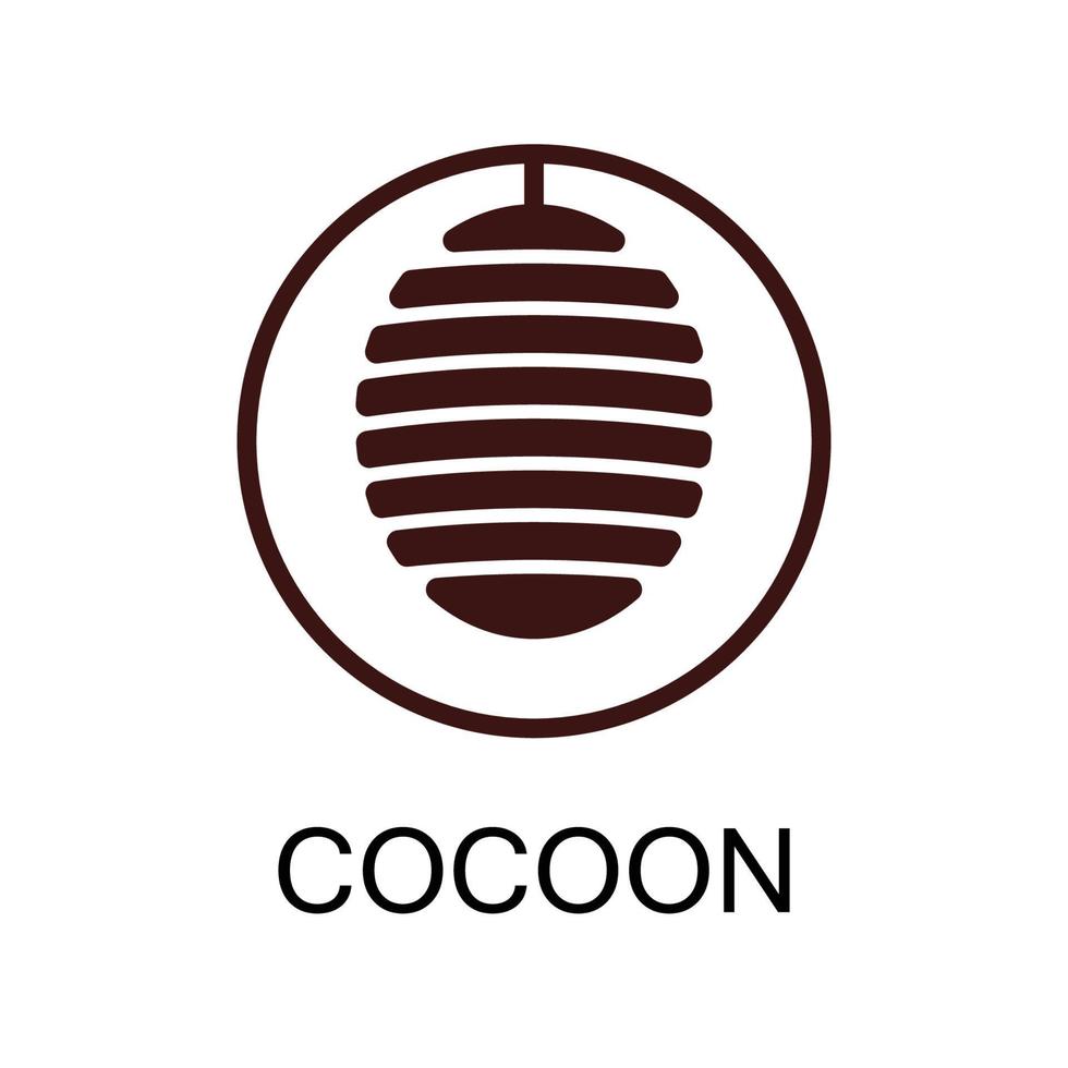 cocon illustratie logo vector ontwerp