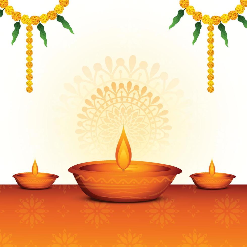 elegant gelukkig diwali decoratief viering kleurrijk kaart ontwerp vector