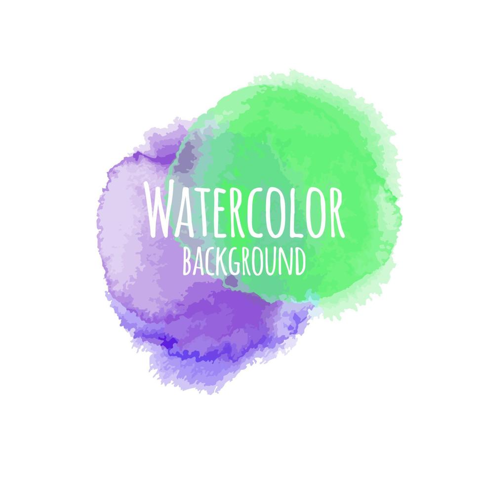 abstract waterverf achtergrond groen en Purper kleur geïsoleerd Aan wit kleur vector