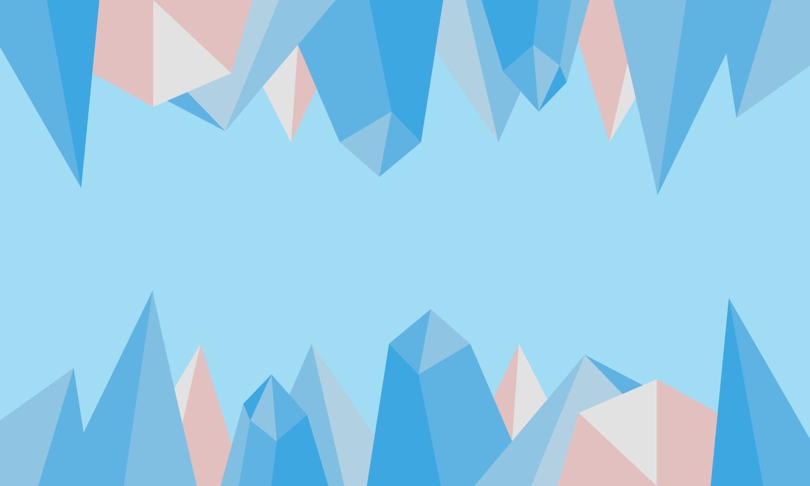 abstract winter achtergrond met Kristallen Aan de top en bodem kant. vector illustratie