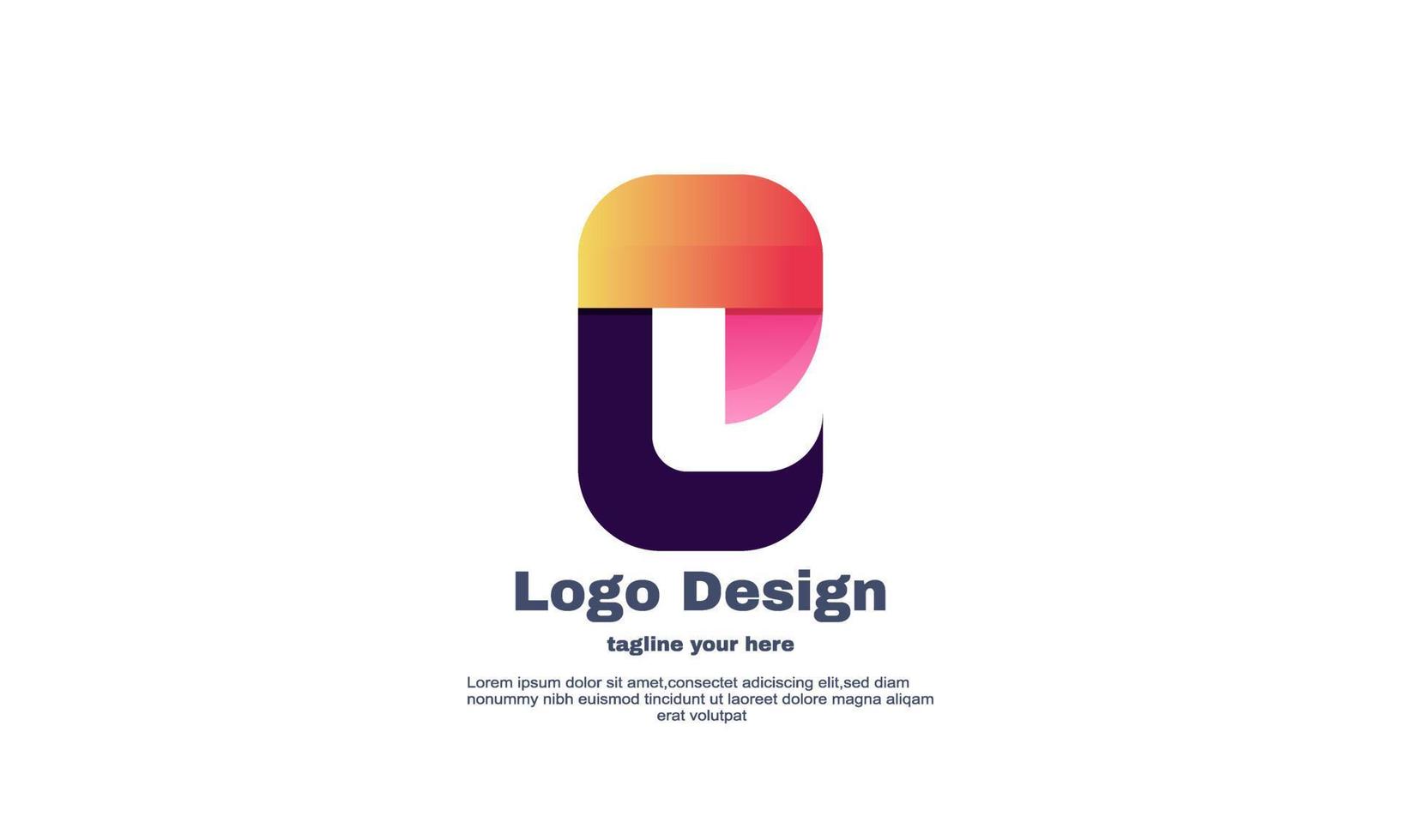 uniek bedrijf bedrijf eerste logo e helling kleur symbool ontwerp geïsoleerd Aan vector