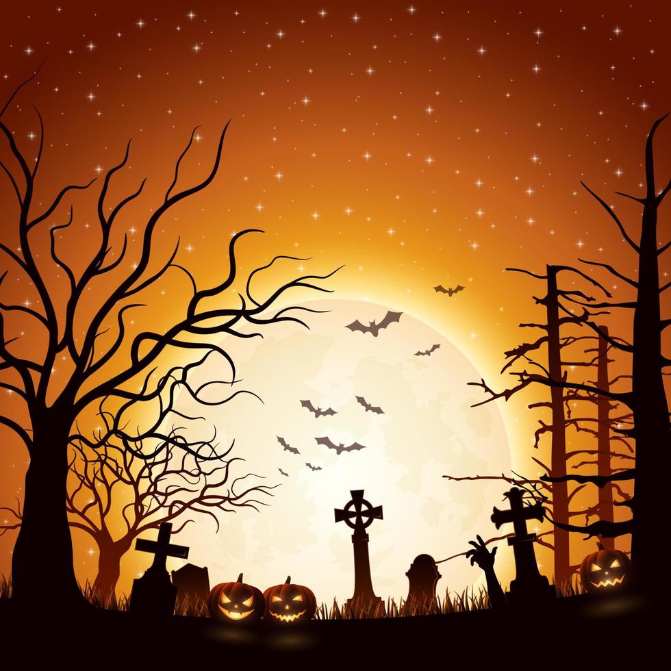 halloween nacht achtergrond vector