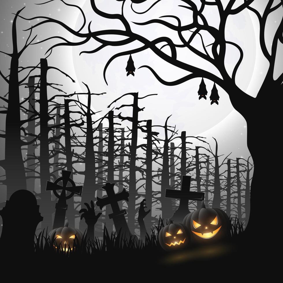 halloween nacht achtergrond vector