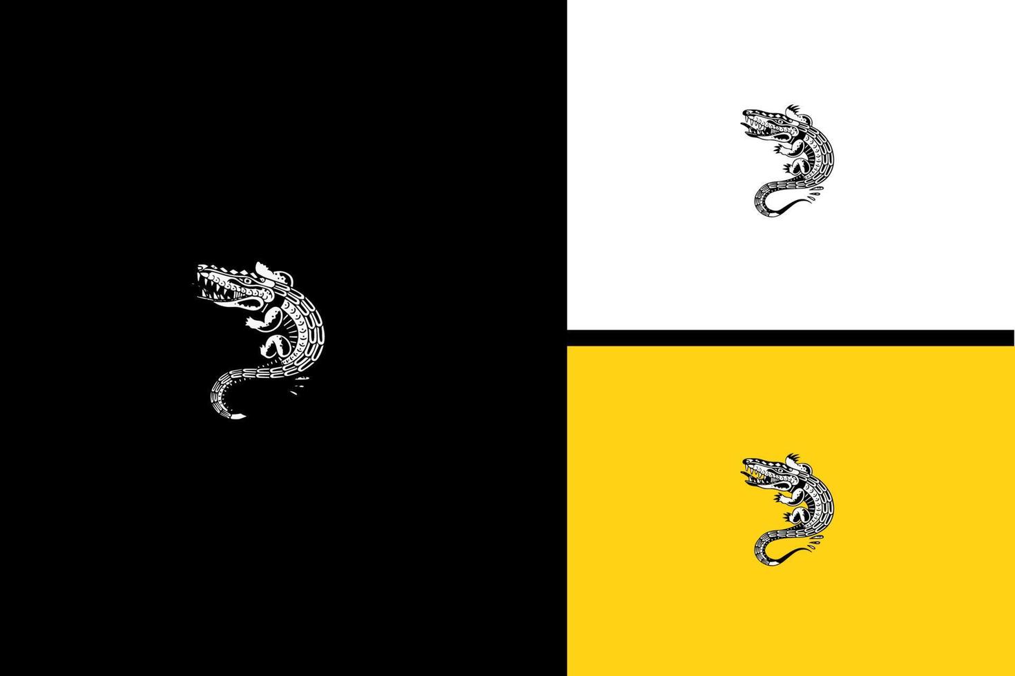 krokodil vector illustratie zwart en wit