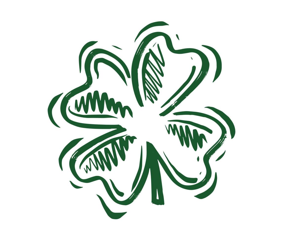 st. Patrick dag. retro stijl emblemen blad Klaver. vector