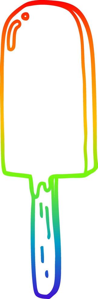 regenbooggradiënt lijntekening cartoon lolly vector