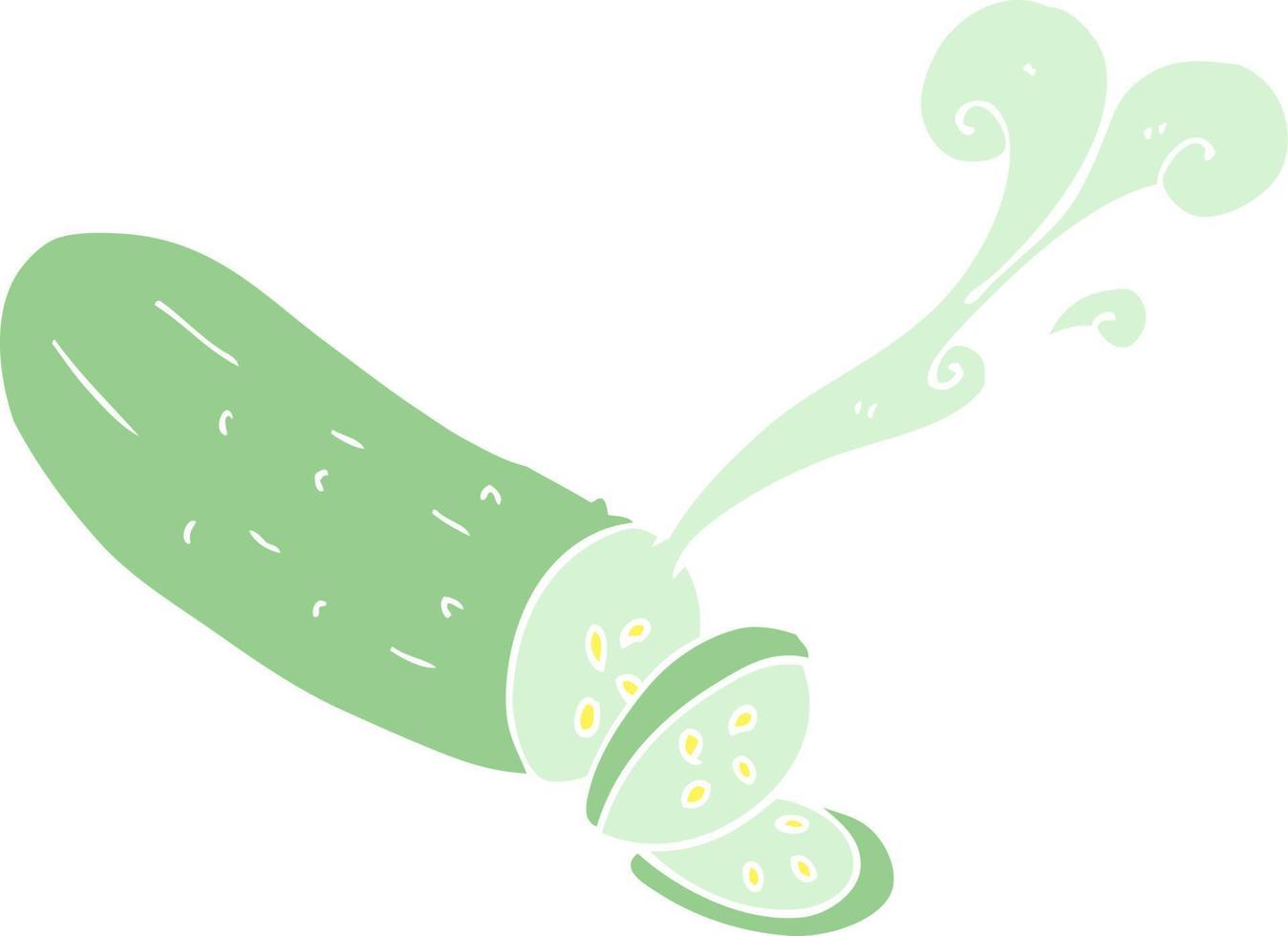 vlak kleur illustratie van gesneden komkommer vector