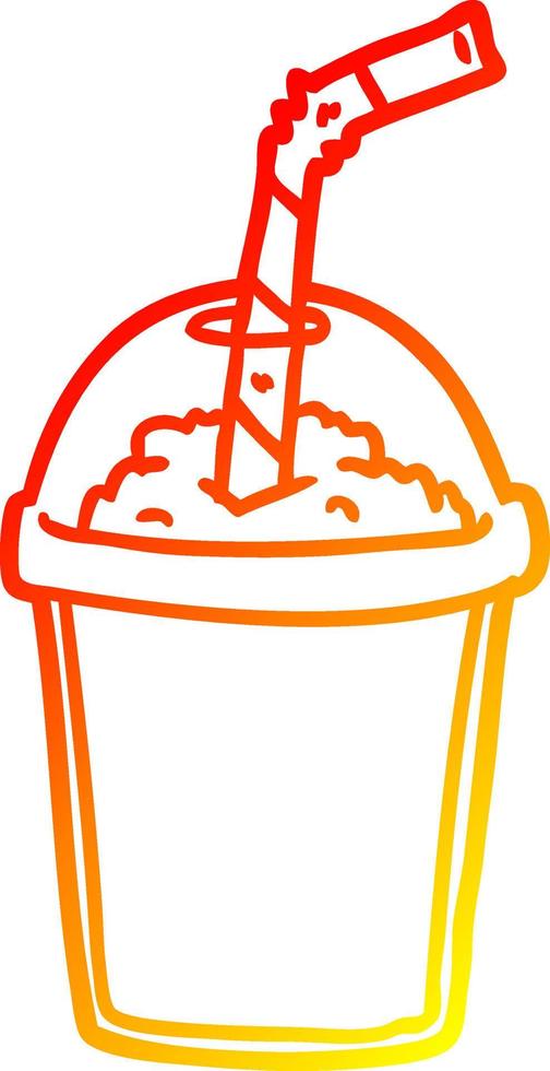 warm helling lijn tekening bevroren smoothie vector