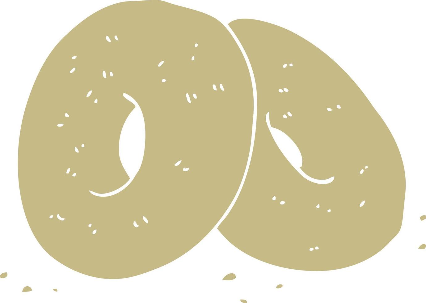 vlak kleur illustratie van bagels vector