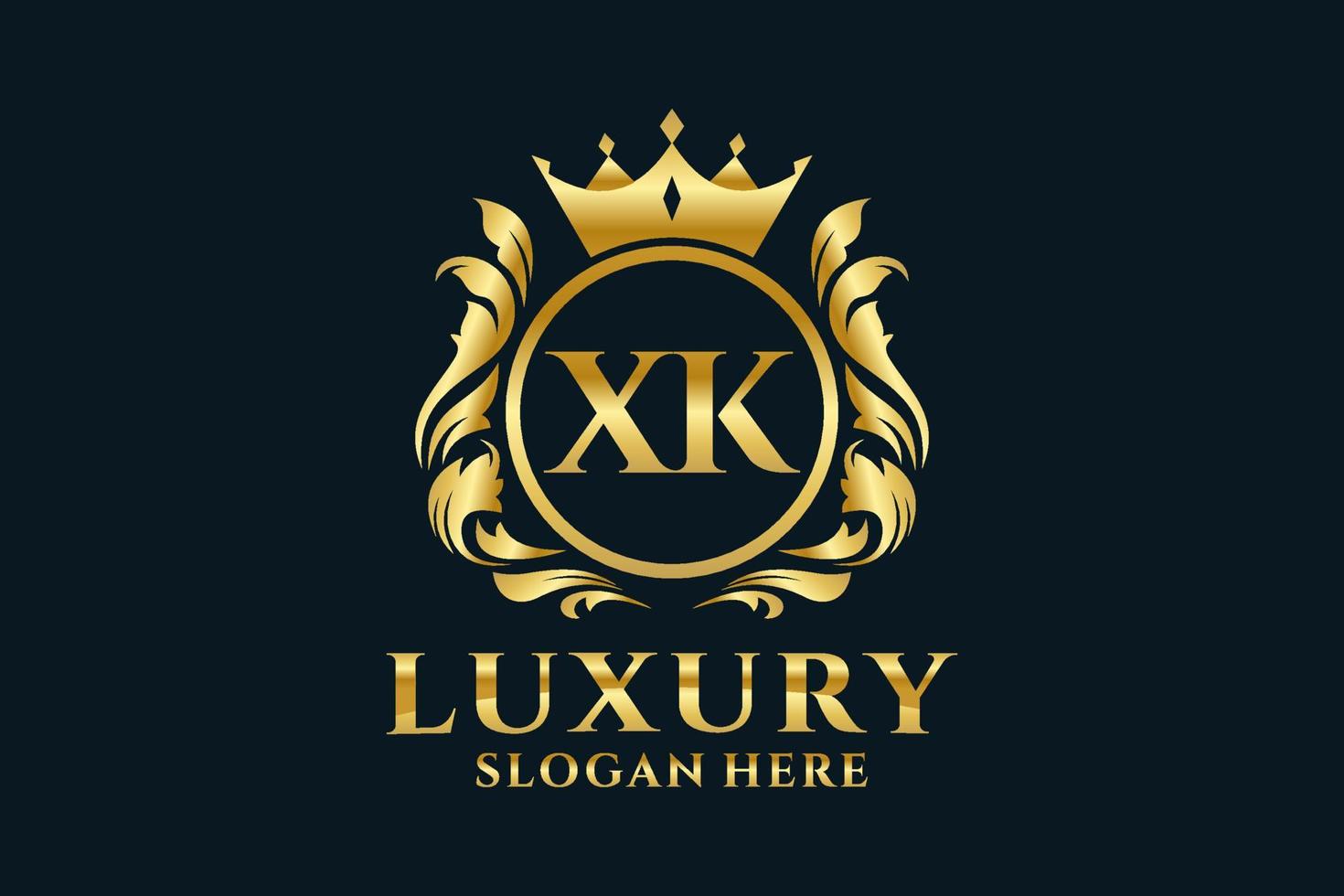 eerste xk brief Koninklijk luxe logo sjabloon in vector kunst voor luxueus branding projecten en andere vector illustratie.