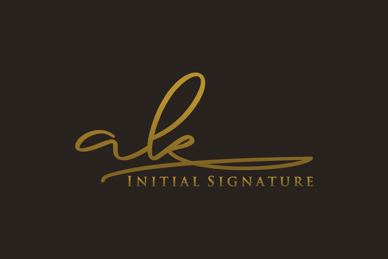 eerste ak brief handtekening logo sjabloon elegant ontwerp logo. hand- getrokken schoonschrift belettering vector illustratie.