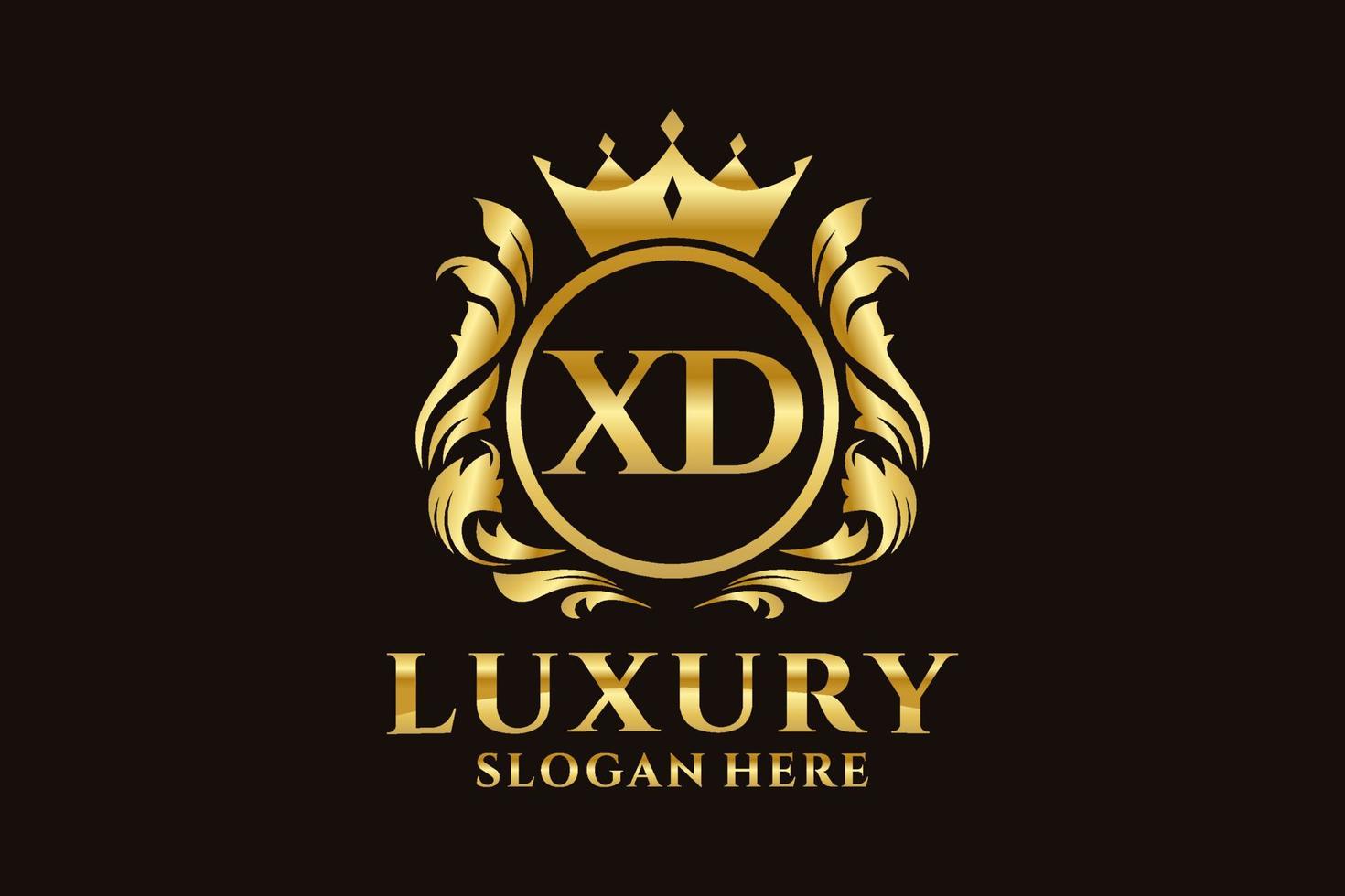 eerste xd brief Koninklijk luxe logo sjabloon in vector kunst voor luxueus branding projecten en andere vector illustratie.