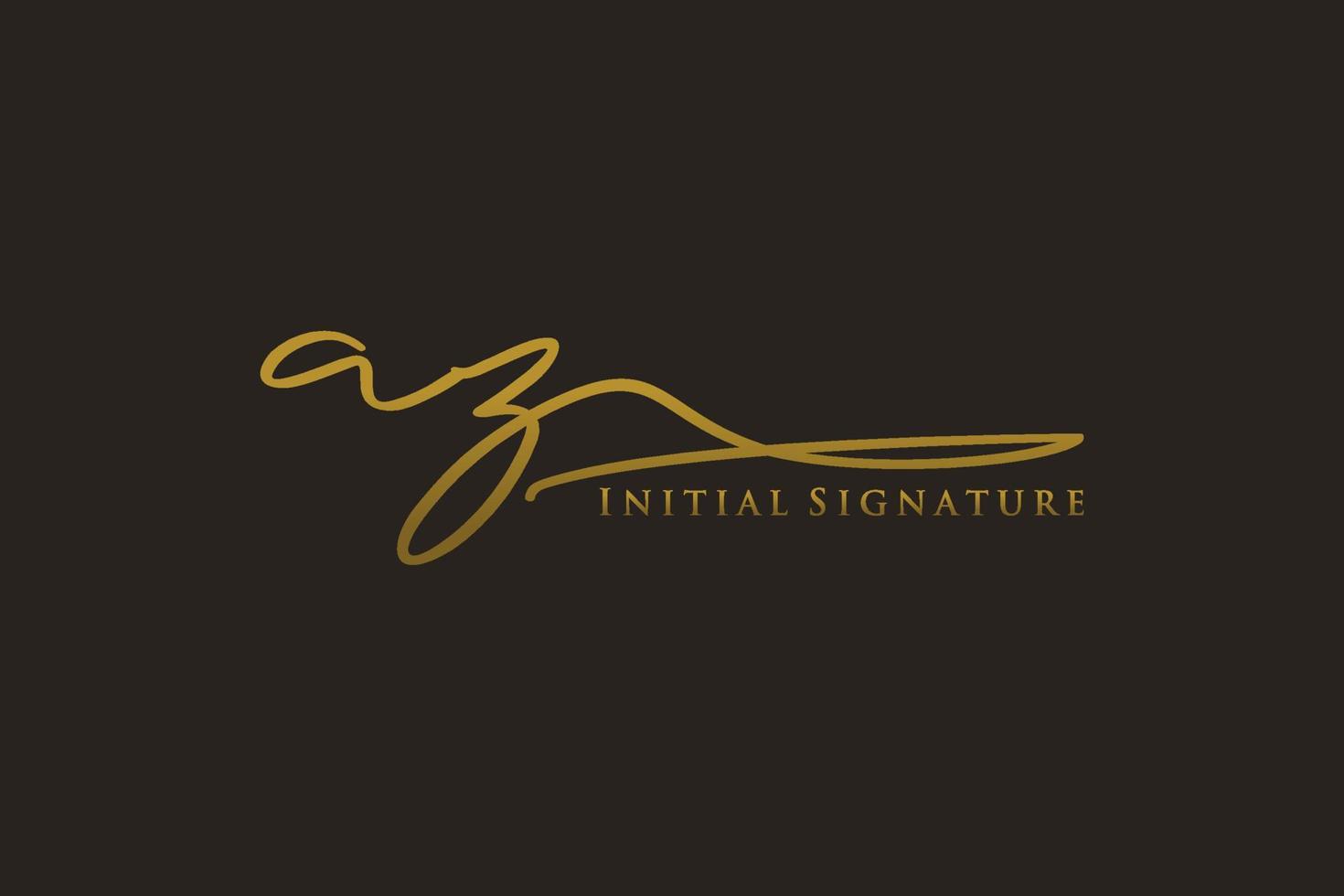 eerste az brief handtekening logo sjabloon elegant ontwerp logo. hand- getrokken schoonschrift belettering vector illustratie.