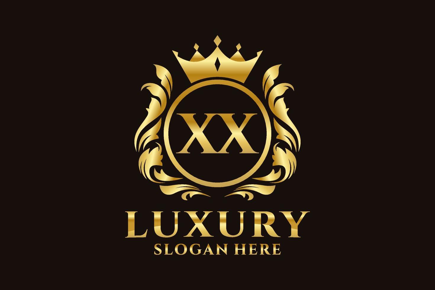 eerste xx brief Koninklijk luxe logo sjabloon in vector kunst voor luxueus branding projecten en andere vector illustratie.