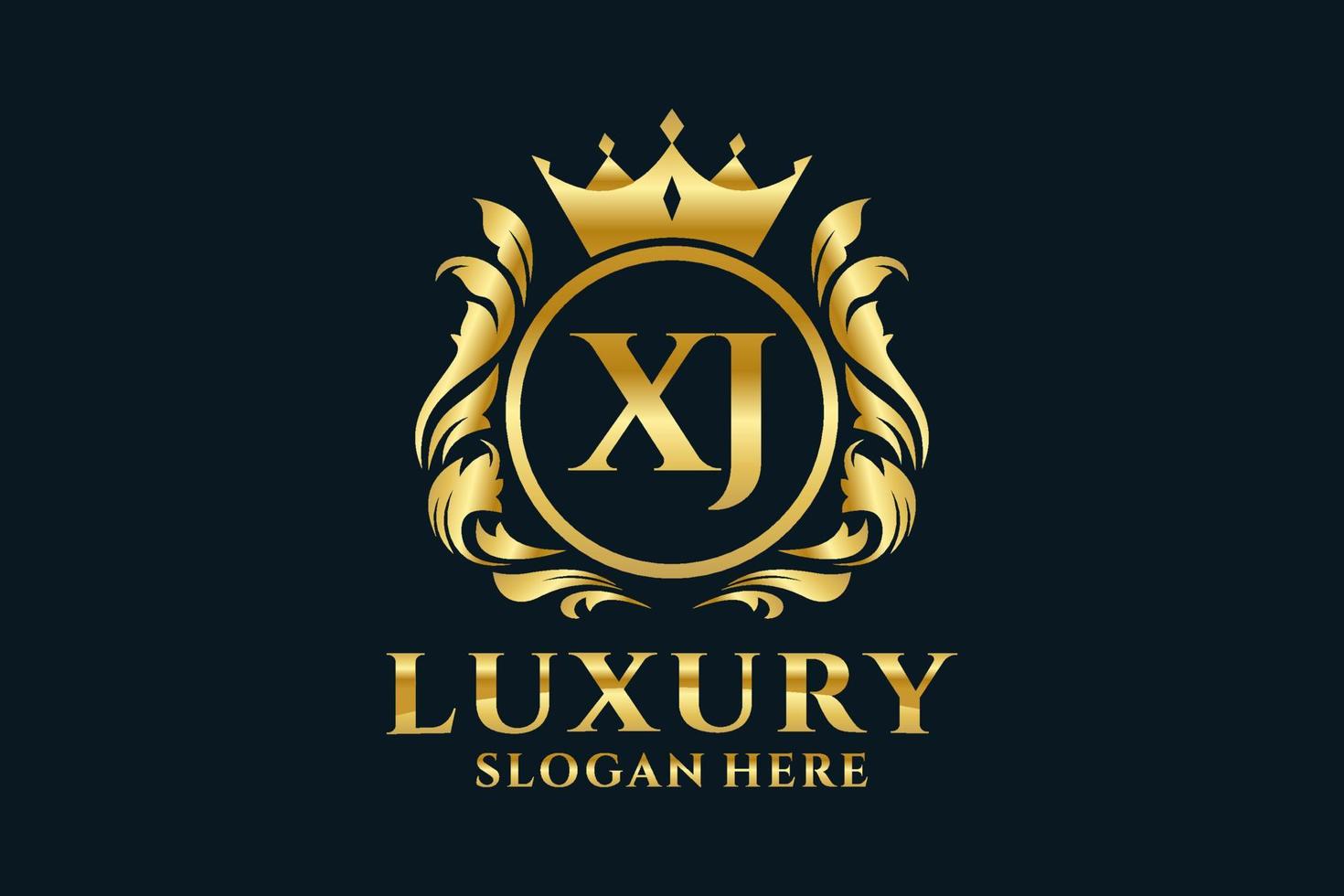 eerste xj brief Koninklijk luxe logo sjabloon in vector kunst voor luxueus branding projecten en andere vector illustratie.
