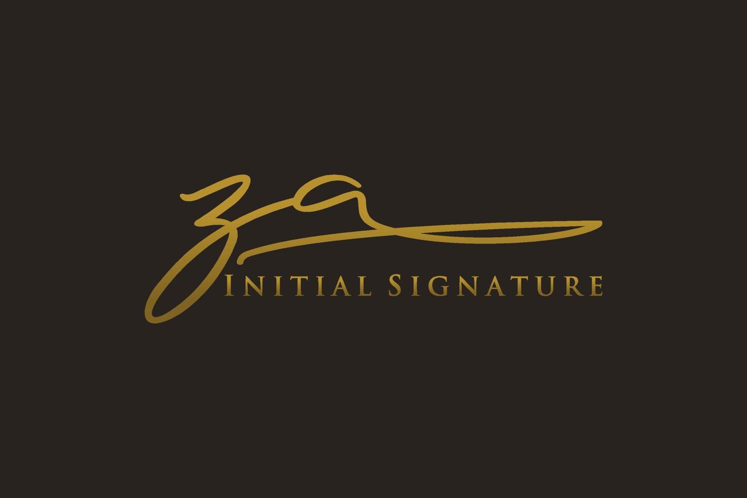 eerste za brief handtekening logo sjabloon elegant ontwerp logo. hand- getrokken schoonschrift belettering vector illustratie.