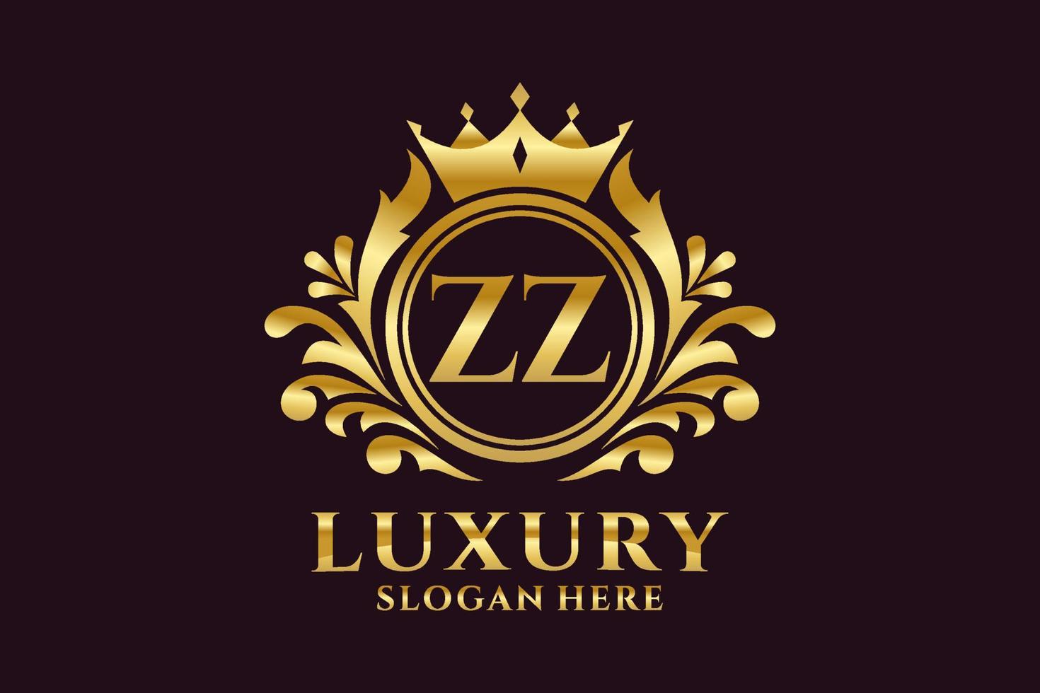 eerste zz brief Koninklijk luxe logo sjabloon in vector kunst voor luxueus branding projecten en andere vector illustratie.