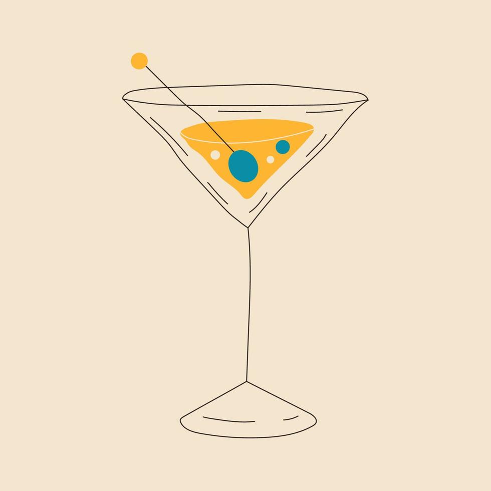 cocktail alcoholisch met ijs kubussen van citroen, limoen. allemaal elementen zijn geïsoleerd vector