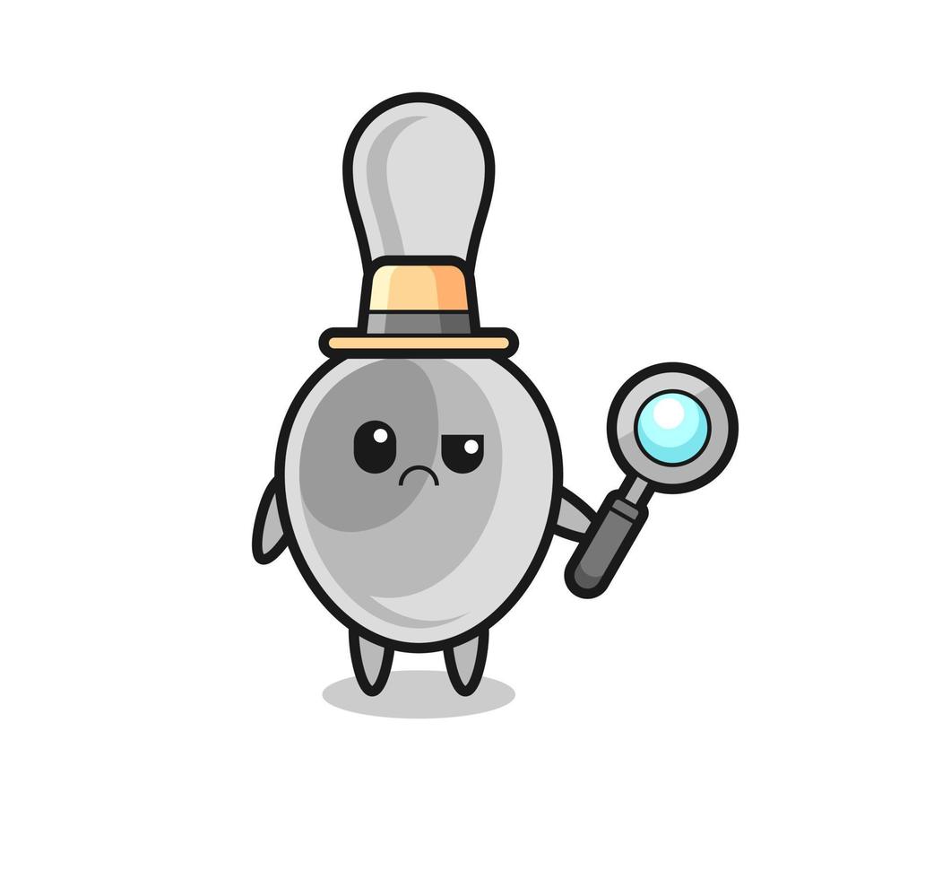 de mascotte van schattig lepel net zo een detective vector