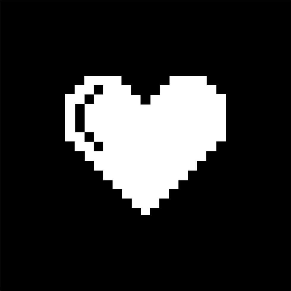 hartvormig. liefde icoon symbool voor pictogram, app, website, logo of grafisch ontwerp element. pixel kunst stijl illustratie. vector illustratie