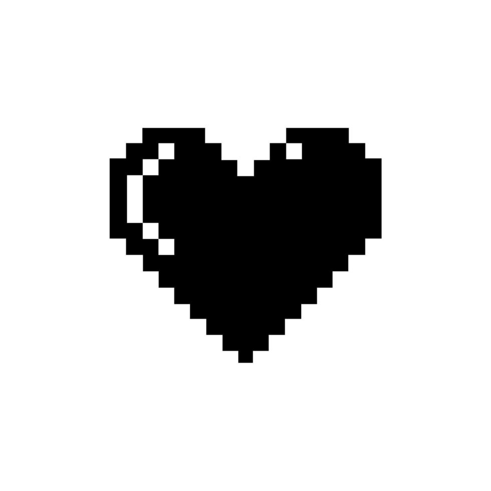 hartvormig. liefde icoon symbool voor pictogram, app, website, logo of grafisch ontwerp element. pixel kunst stijl illustratie. vector illustratie