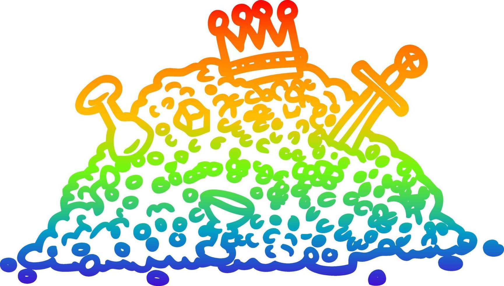 regenboog helling lijn tekening alsjeblieft van schat vector