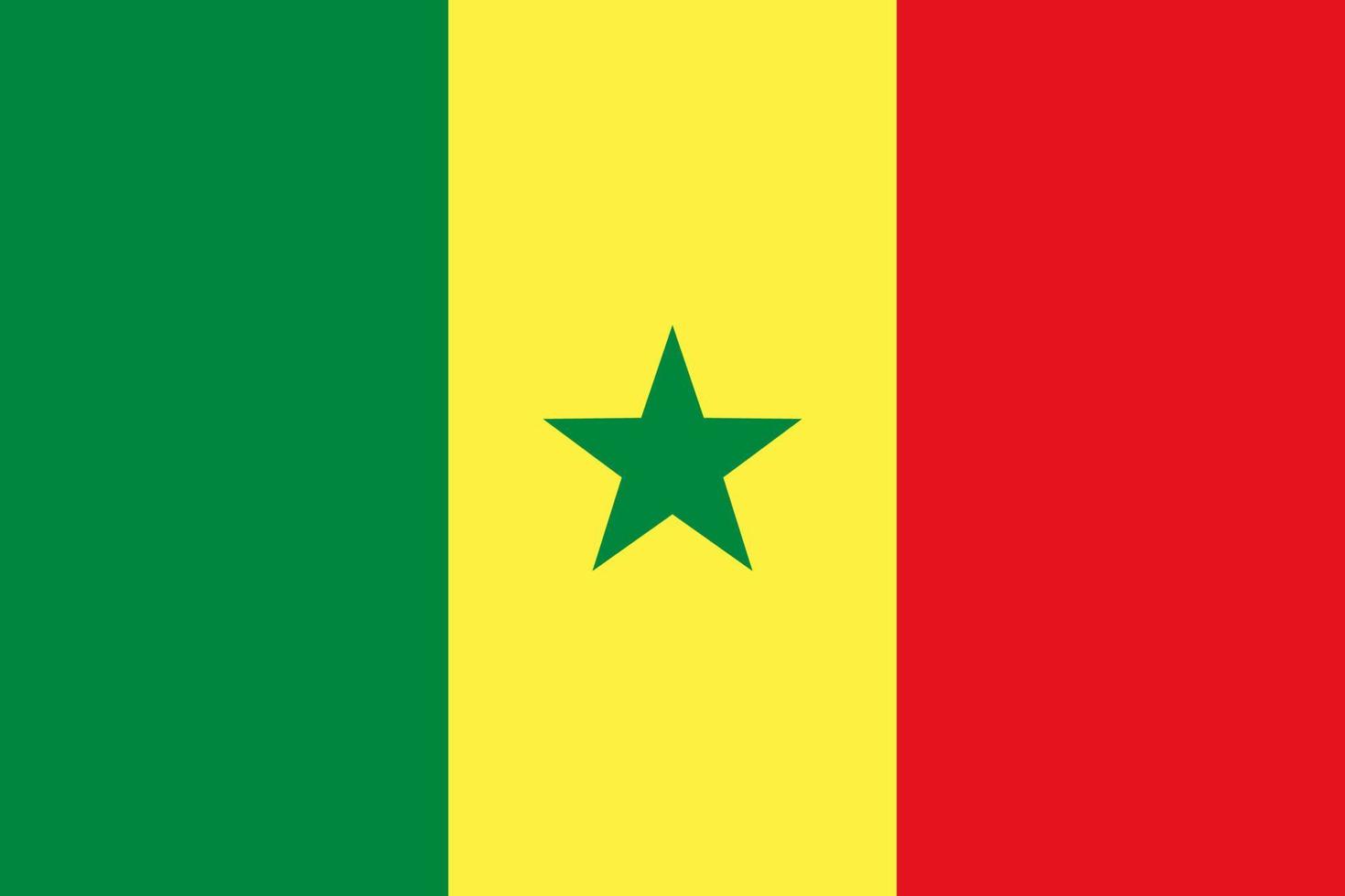 Senegal vector vlag. afrikaans land nationaal symbool