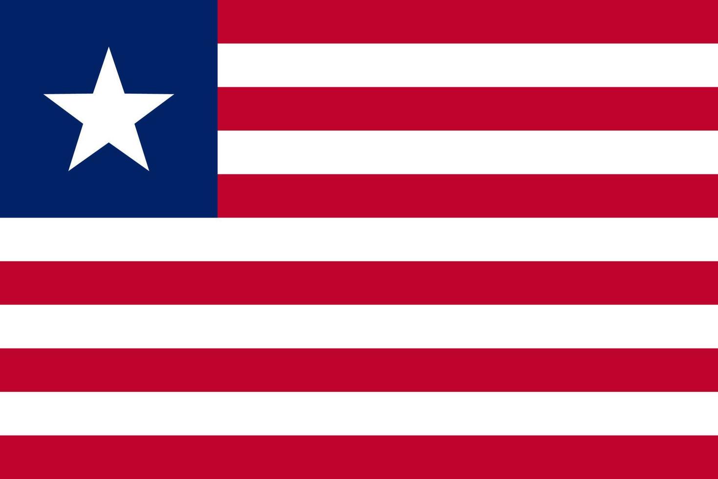 Liberia vector vlag. afrikaans land nationaal symbool