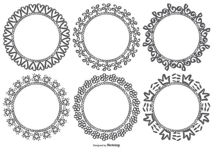 Handgetekende Krabbelframes vector