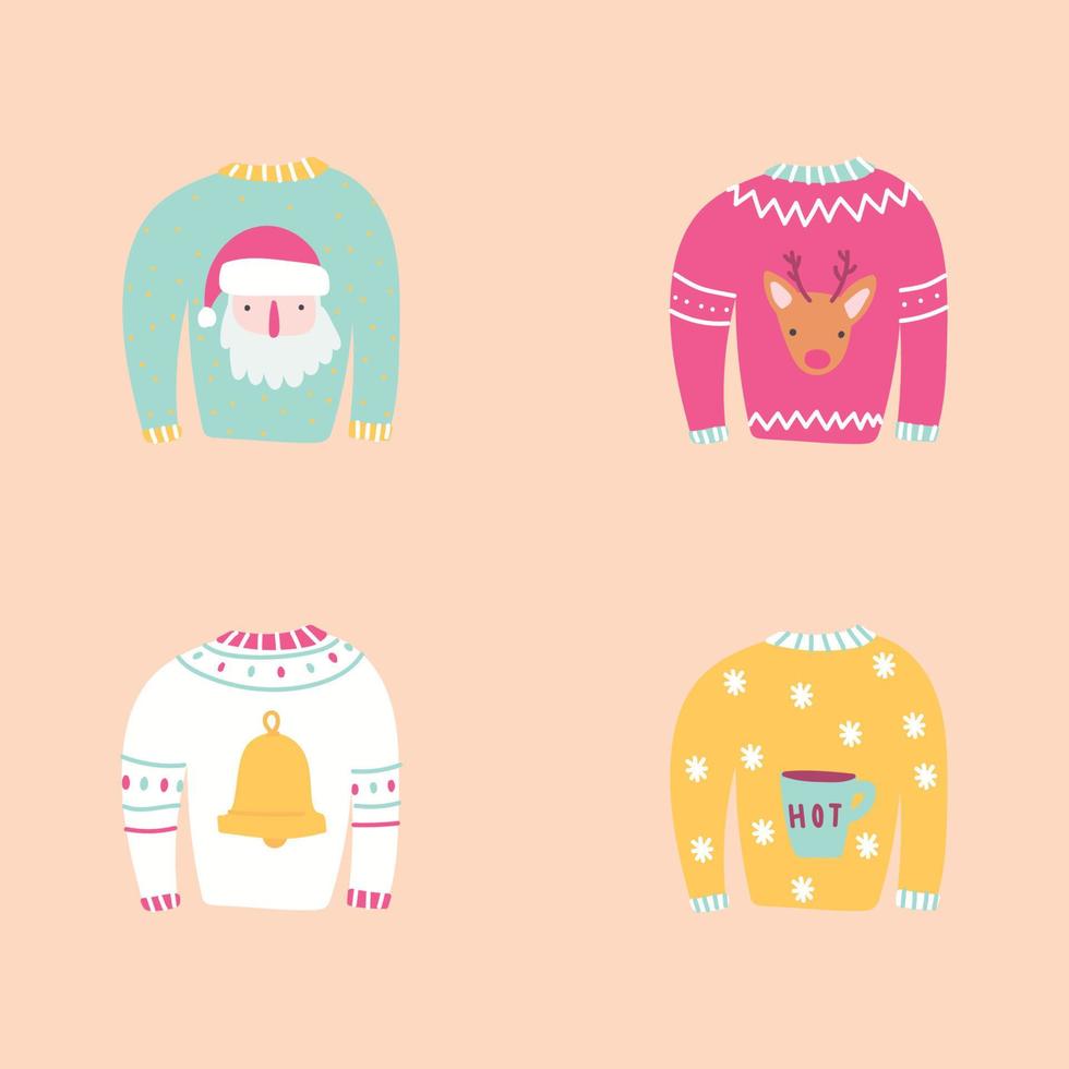 Kerstmis kleurrijk truien vector