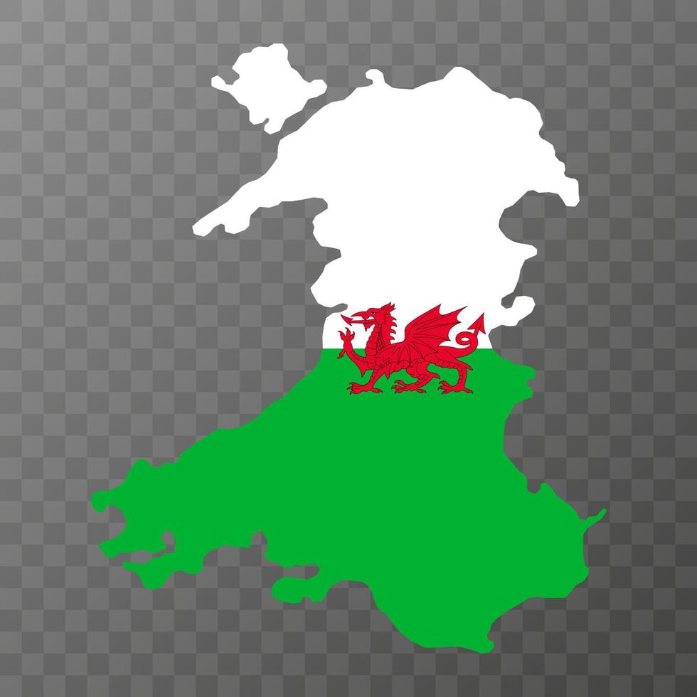Wales, uk regio kaart. vector illustratie.